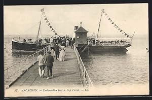 Carte postale Arcachon, Embarcadère pour le Cap Ferret