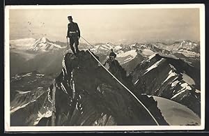 Ansichtskarte Merzenbachschien, Soldaten auf Berggipfeln