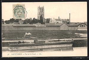 Carte postale Saint Omer, Vue sur le Canal