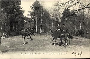 Ansichtskarte / Postkarte Jagd im Wald von Rambouillet, Reiter auf einem Waldweg