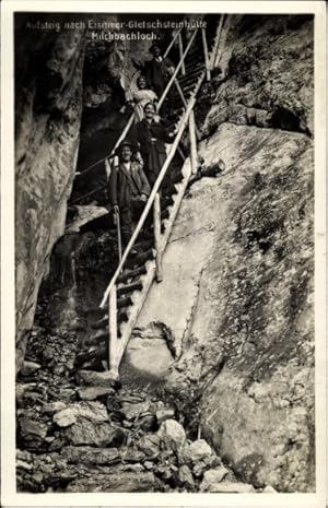 Bild des Verkufers fr Ansichtskarte / Postkarte Grindelwald Kanton Bern, Aufsteig nach Eismeer Gletschersteinhtte Milchbachloch zum Verkauf von akpool GmbH