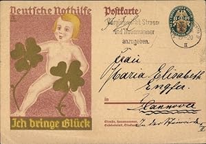 Ansichtskarte / Postkarte Deutsche Nothilfe, Ich bringe Glück, Kleeblätter