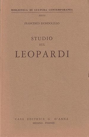 Immagine del venditore per Studio sul Leopardi venduto da Arca dei libri di Lorenzo Casi