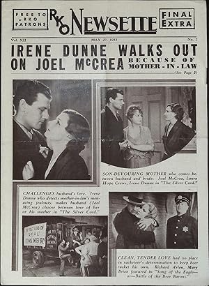 Seller image for The Silver Cord Local Theater Herald 1933 Irene Dunne, Joel McCrea, Frances Dee! for sale by AcornBooksNH