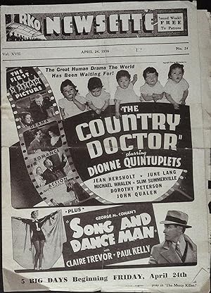 Image du vendeur pour The Country Doctor Local Theater Herald 1936 The Dionne Quintuplets, Jean Hersholt mis en vente par AcornBooksNH