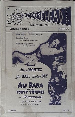 Image du vendeur pour Ali Baba and the Forty Thieves Local Theater Herald 1943 Maria Montez, Jon Hall mis en vente par AcornBooksNH