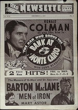 Seller image for The Man who Broke the Bank Monte Carlo Local Theater Herald 1935 Ronald Colman for sale by AcornBooksNH