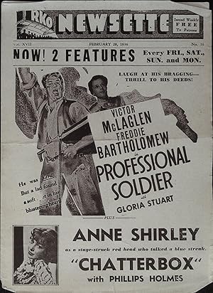 Bild des Verkufers fr Professional Soldier Local Theater Herald 1936 Victor McLaglen, Freddie Bartholomew zum Verkauf von AcornBooksNH