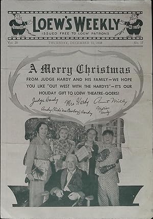 Seller image for Out West with the Hardys Local Theater Herald 1938 Lewis Stone, Mickey Rooney for sale by AcornBooksNH