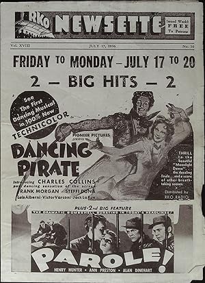 Image du vendeur pour Dancing Pirate Local Theater Herald 1936 Charles Collins, Frank Morgan, Steffi Duna mis en vente par AcornBooksNH