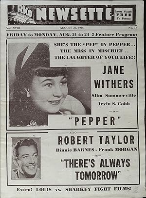 Seller image for Pepper Local Theater Herald 1936 Jane Withers, Irvin S. Cobb, Slim Summerville, Dean Jagger for sale by AcornBooksNH