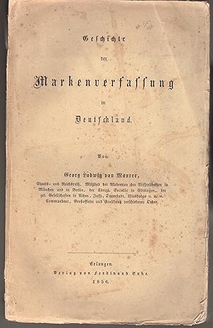 Bild des Verkufers fr Geschichte der Markenverfassung in Deutschland. zum Verkauf von Wissenschaftliches Antiquariat Kln Dr. Sebastian Peters UG