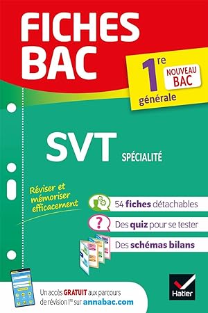 Bild des Verkufers fr Fiches bac SVT 1re gnrale (spcialit): nouveau programme de Premire zum Verkauf von Dmons et Merveilles