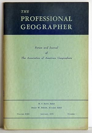 Bild des Verkufers fr The Professional Geographer January 1970 Volume XXII Number 1 zum Verkauf von Argyl Houser, Bookseller