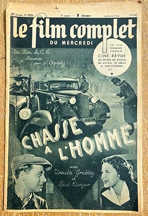 Magazine LE FILM COMPLET n°2525 CHASSE A L'HOMME Ursula Grabley