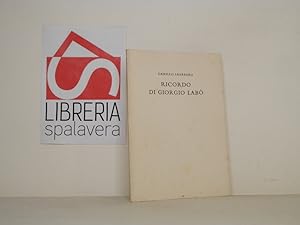 Bild des Verkufers fr Ricordo di Giorgio Lab zum Verkauf von Libreria Spalavera