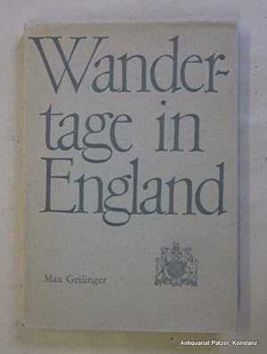 Bild des Verkufers fr Wandertage in England. Zrich, Bchergilde Gutenberg, 1946. Mit zahlreichen fotografischen Abbildungen. 190 S., 2 Bl. Or.-Lwd. mit Schutzumschlag; dieser mit kl. Randeinrissen. zum Verkauf von Jrgen Patzer