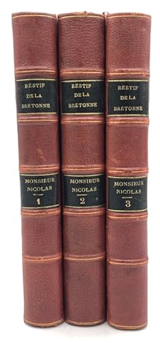 Image du vendeur pour Les Moeurs lgres au XVIIIe sicle. Monsieur Nicolas, ou Le Coeur humain dvoil. dition abrge avec introduction, notes et index par John Grand-Carteret. I. Enfance et jeunesse. - II. Le Jeune homme. - III. ge mr et vieillesse mis en vente par Librairie Historique F. Teissdre