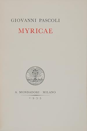 Imagen del vendedor de Myricae a la venta por FABRISLIBRIS