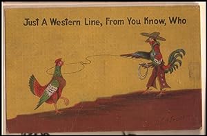Immagine del venditore per chicken postcard: Just a Western Line, From You Know Who venduto da Mobyville