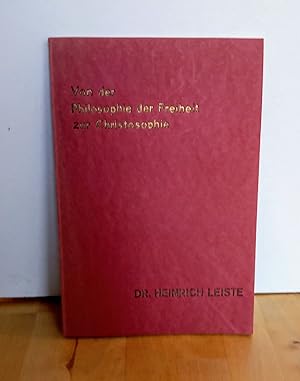 Bild des Verkufers fr Von der Philosophie der Freiheit zur Christosophie. zum Verkauf von Antiquariat frANTHROPOSOPHIE Ruth Jger