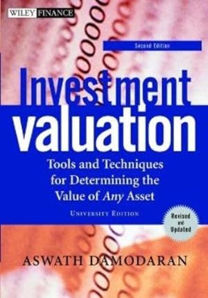 Imagen del vendedor de Investment Valuation: Tools and Techniques for Determining the Value of Any Asset a la venta por WeBuyBooks