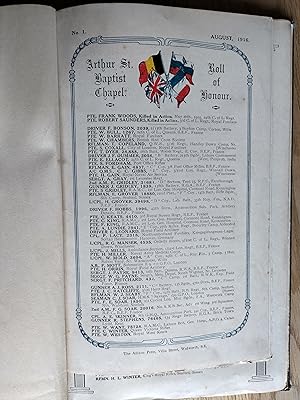 WWI interest - Arthur St. Baptist Capel (Camberwell) Roll of Honour