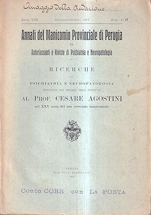 Annali del Manicomio provinciale di Perugia ed autoriassunti e riviste di psichiatria e neuropato...
