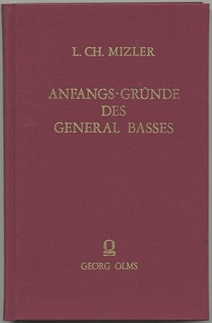 Bild des Verkufers fr Anfangs-Grnde des General Basses. zum Verkauf von Schsisches Auktionshaus & Antiquariat