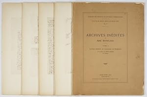 Seller image for Archives Indites de Aim Bonpland, Tome 1.: Lettres indites de Alexandre de Humboldt. Avec preface de Henri Cordier de l'Institut. for sale by Antiq. F.-D. Shn - Medicusbooks.Com