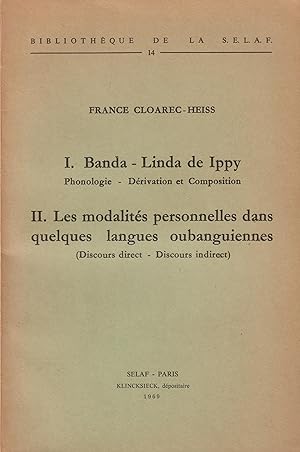 I. Banda - Linda de Ippy / II. Les modalites personnelles dans quelques langues oubanguiennes Pho...