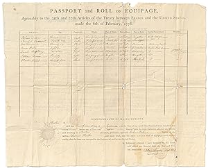 [1797 Nautical Document]: Passport and Roll of Equipage, for the Schooner "Hester" bound from Bos...