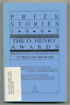 Seller image for Prize Stories 1993 The O. Henry Awards for sale by Between the Covers-Rare Books, Inc. ABAA