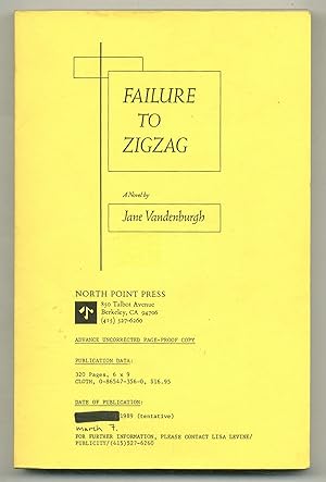 Bild des Verkufers fr Failure to Zigzag zum Verkauf von Between the Covers-Rare Books, Inc. ABAA