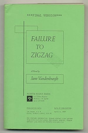 Bild des Verkufers fr Failure to Zigzag zum Verkauf von Between the Covers-Rare Books, Inc. ABAA