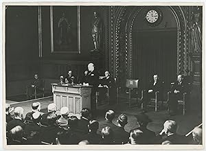 An original Second World War press photograph of British Prime Minister Winston S. Churchill intr...