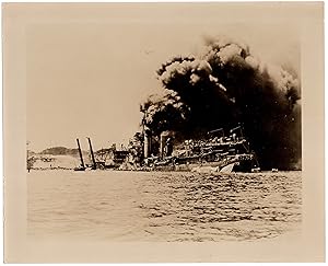 An original Second World War Official U.S. Navy photograph of the U.S. Navy destroyer USS Shaw, s...