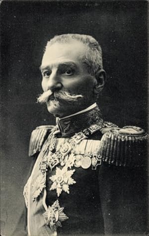 Ansichtskarte / Postkarte König Peter I. von Serbien, Petar I., Portrait in Uniform, Orden