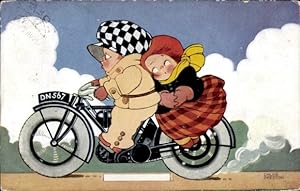 Künstler Ansichtskarte / Postkarte Preston, Chloe, Süße Last, Liebespaar auf einem Motorrad