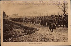 Ansichtskarte / Postkarte Französische Gefangene, Deutsche Soldaten, I. WK