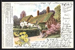 Postcard Stratford-upon-Avon, Ann Hathaway`s Heim (Shakespears Gattin)