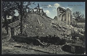 Bild des Verkufers fr Carte postale Herlies, Weltkrieg 1914-16, glise en ruines zum Verkauf von Bartko-Reher