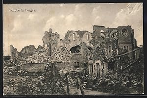 Carte postale Forges, église en ruines