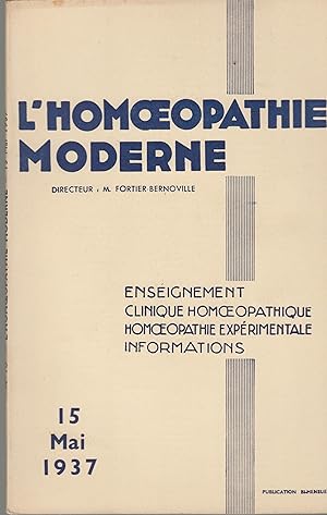 Immagine del venditore per L'Homoeopathie moderne - n10, 15 Mai 1937 venduto da PRISCA