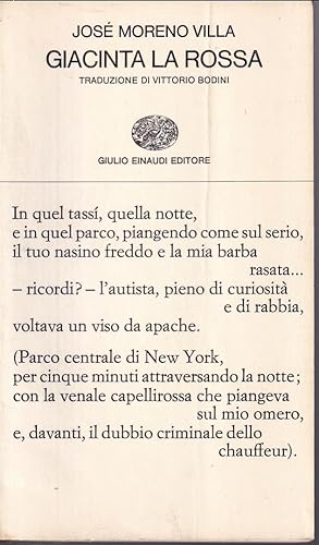 Seller image for Giacinta la rossa Introduzione e traduzione di Vittorio Bodini for sale by Libreria Tara