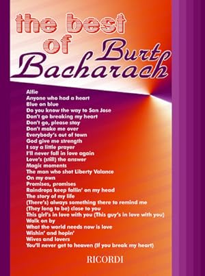 Bild des Verkufers fr B. Bacharach The Best Of Burt BacharachPvg (Piano Vocal Guitar) zum Verkauf von AHA-BUCH GmbH