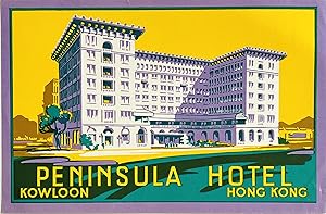 Original Vintage Luggage Label - Peninsula Hotel Hong Kong