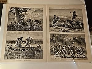 Seller image for 1874 Harper's Weekly Engravings of "Indian Sketches & Indian Warfare" for sale by rareviewbooks