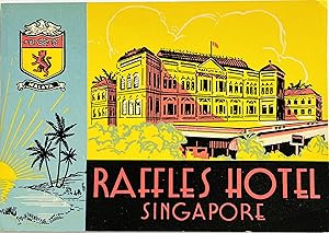 Original Vintage Luggage Label - Raffles Hotel Singapore