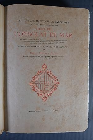 Bild des Verkufers fr Llibre del consolat de mar - Ejemplar. VI de 25 zum Verkauf von Antigedades Argar